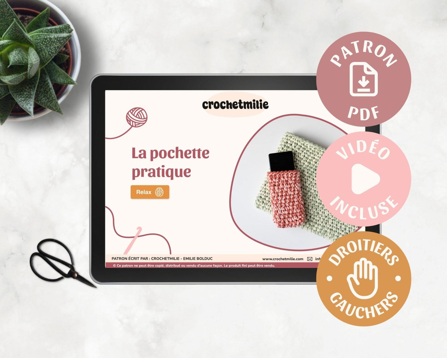 Patron au crochet - La pochette pratique - Crochetmilie