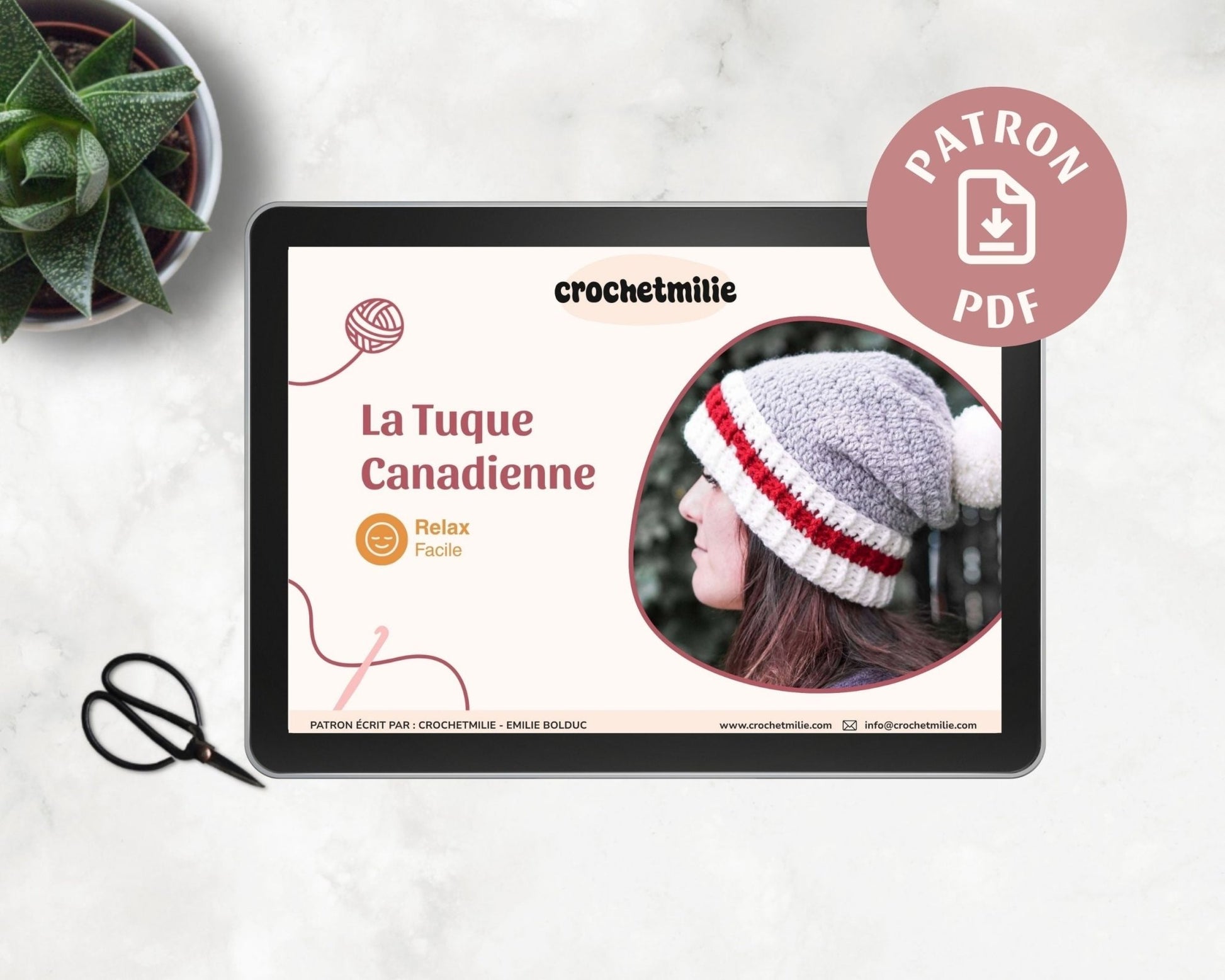 Patron au crochet - La tuque canadienne - Crochetmilie