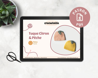 Patron au crochet - La tuque citron et pêche - Crochetmilie