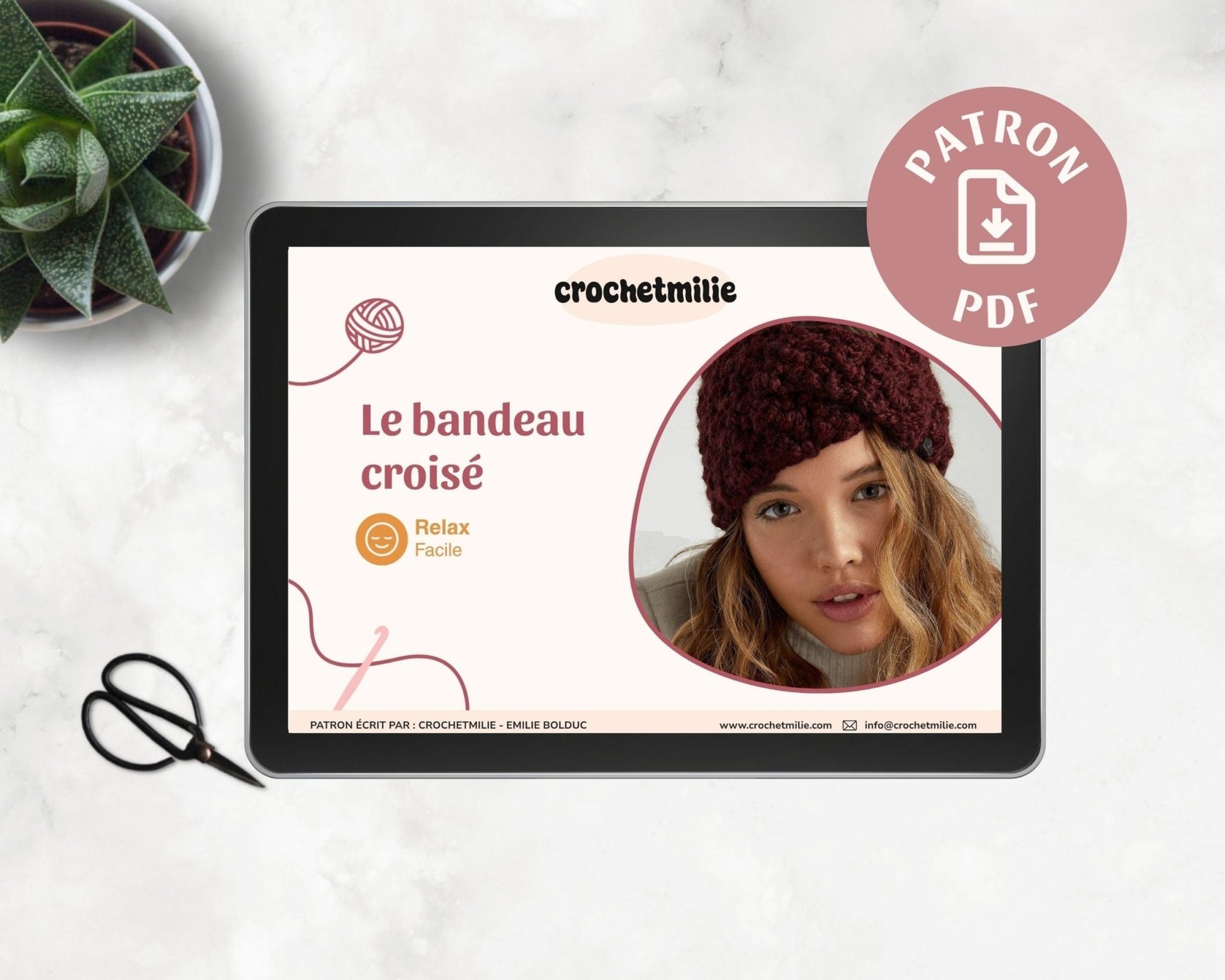 Patron au crochet - Le bandeau croisé - Crochetmilie