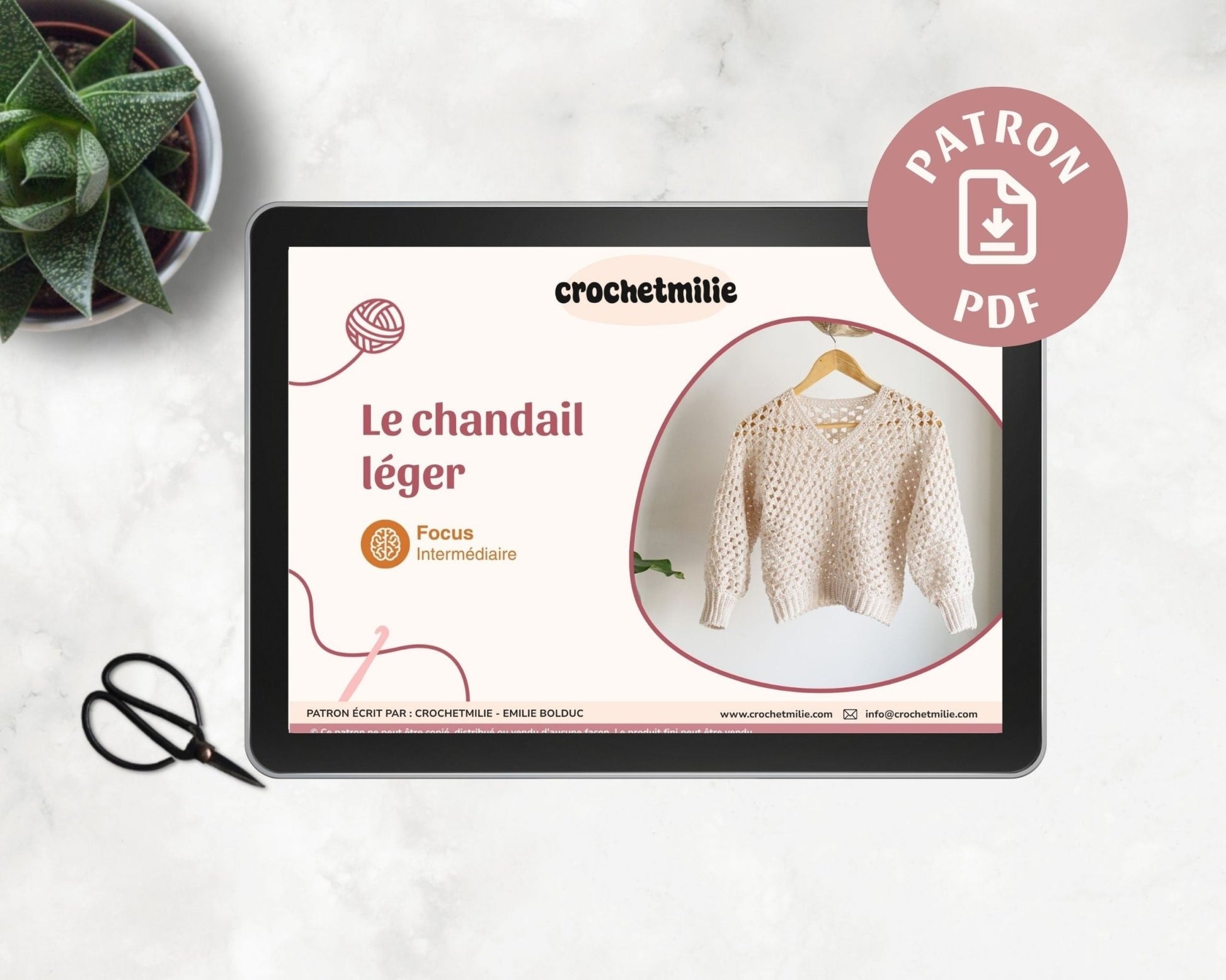 Patron au crochet - Le chandail léger - Crochetmilie