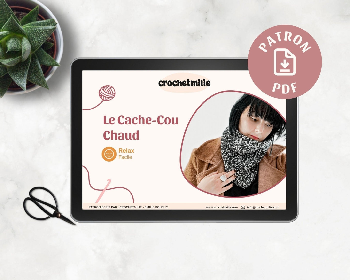 Patron au crochet - Le chaud cache-cou - Crochetmilie