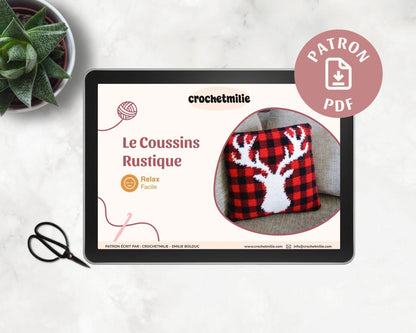 Patron au crochet - Le coussin rustique - Crochetmilie