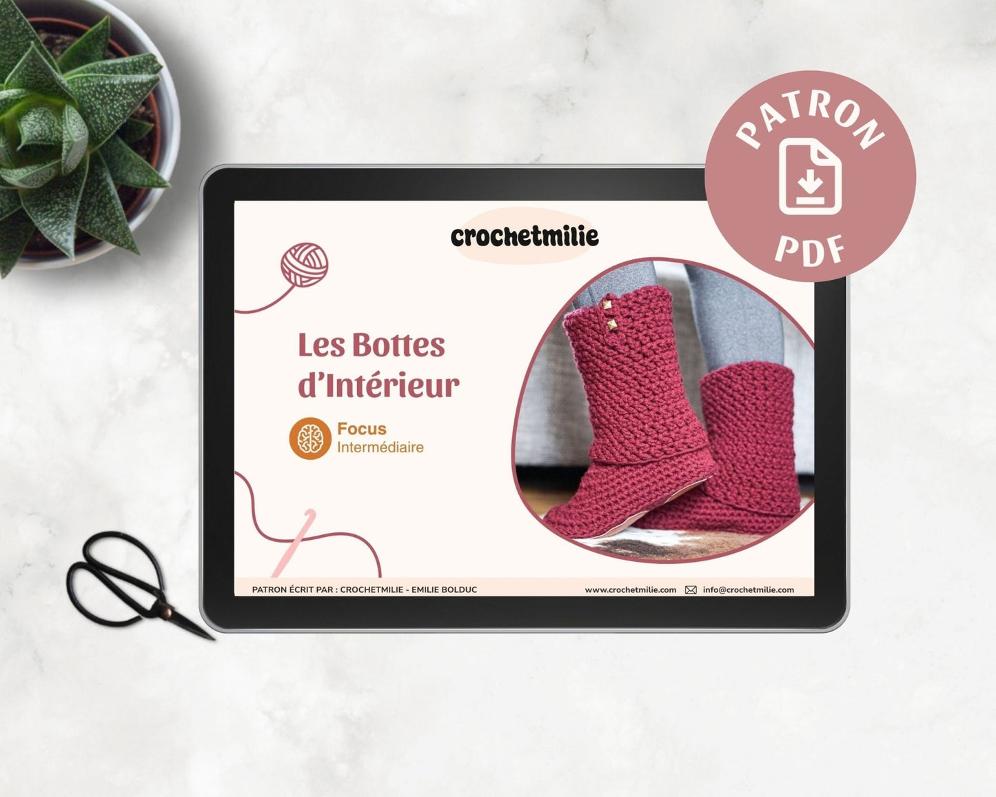 Patron au crochet - Les bottes d'intérieur - Crochetmilie