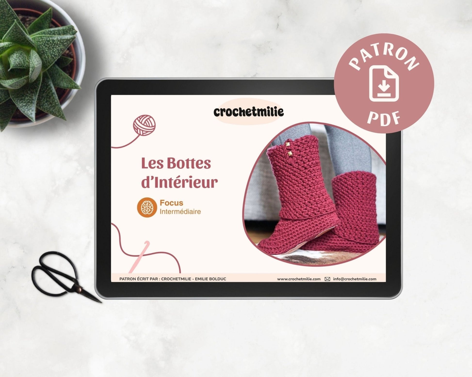 Patron au crochet - Les bottes d'intérieur - Crochetmilie