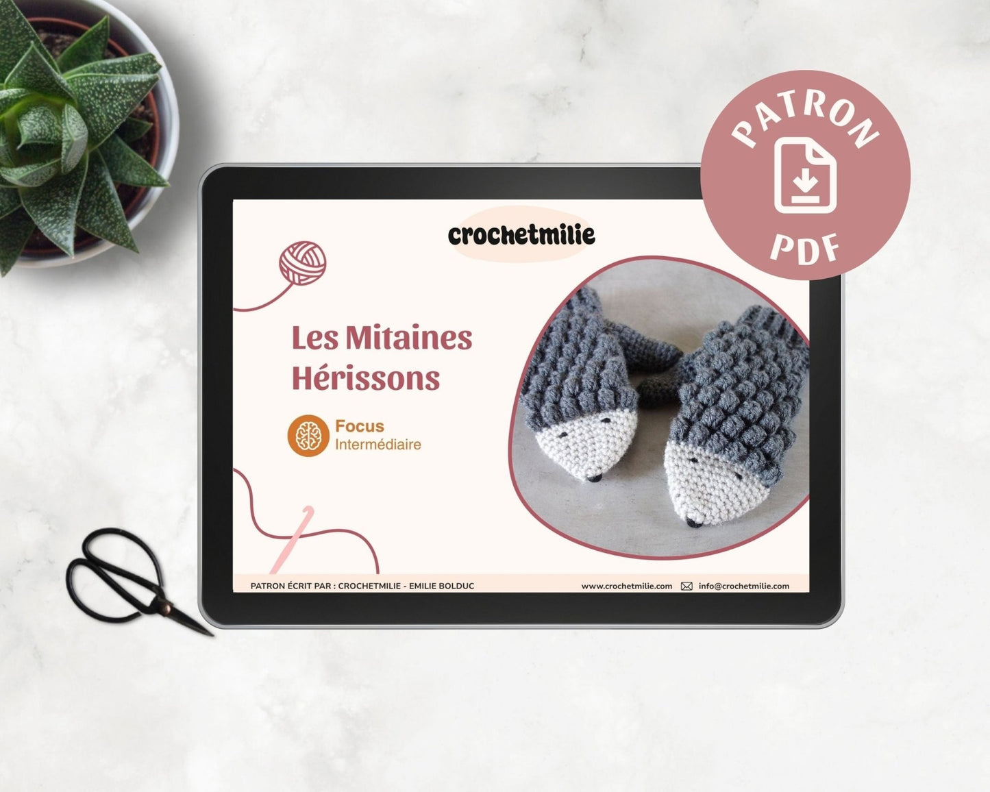 Patron au crochet - Les mitaines hérissons - Crochetmilie