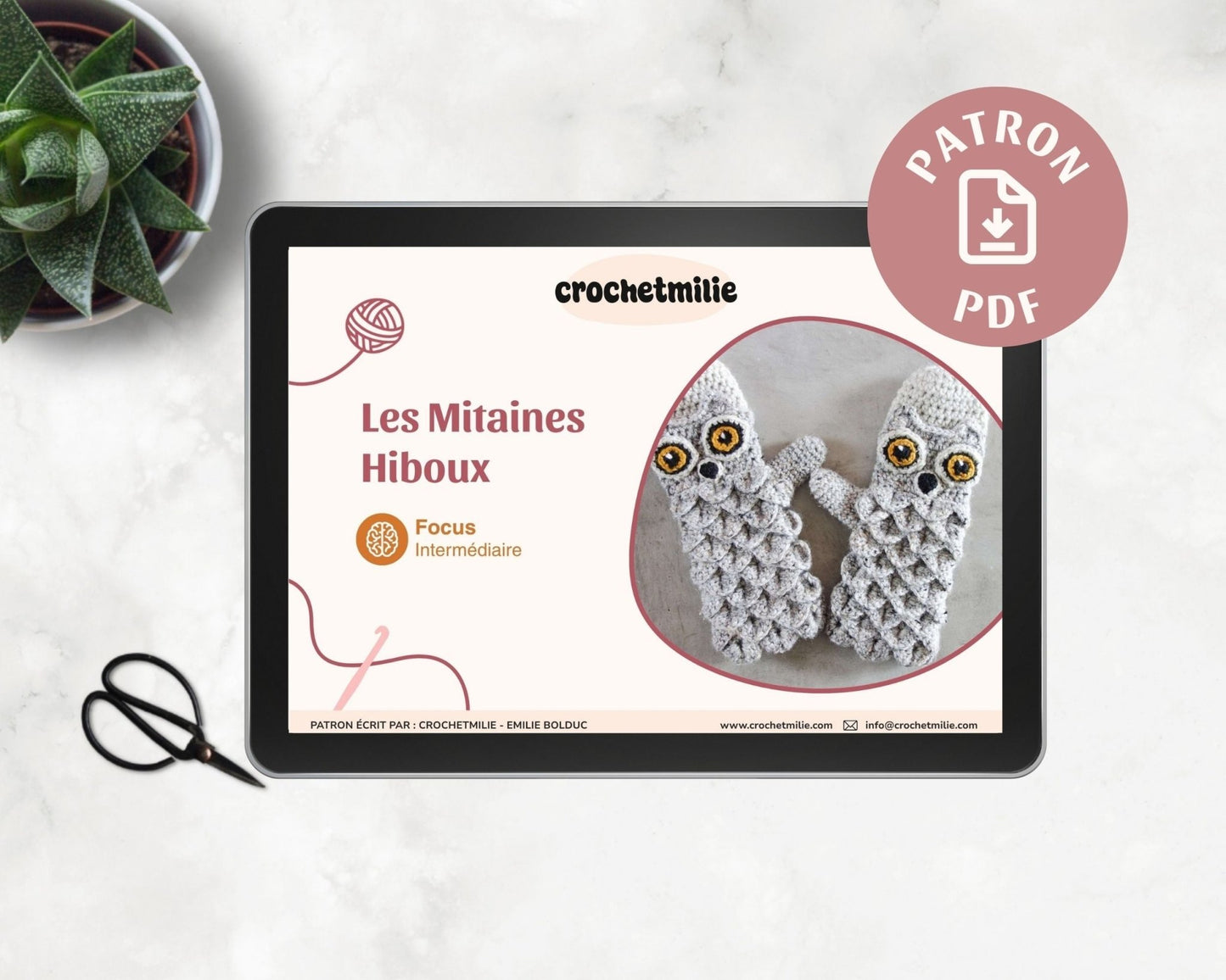 Patron au crochet - Les mitaines hiboux - Crochetmilie