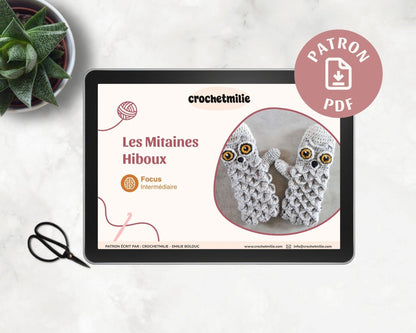 Patron au crochet - Les mitaines hiboux - Crochetmilie