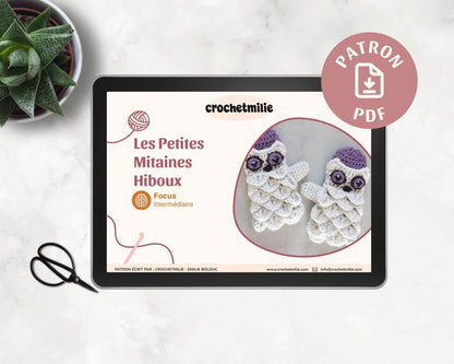 Patron au crochet - Les petites mitaines hiboux - Crochetmilie