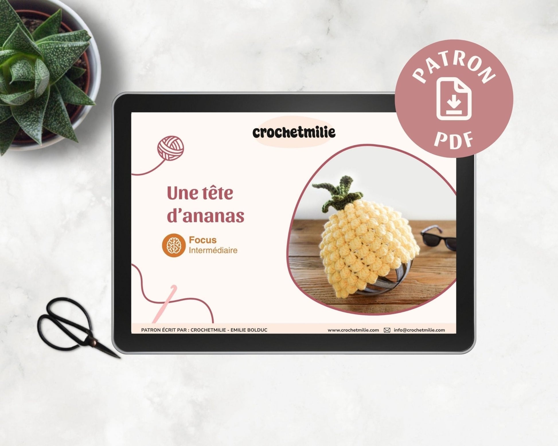 Patron au crochet - Une tête d'ananas - Crochetmilie