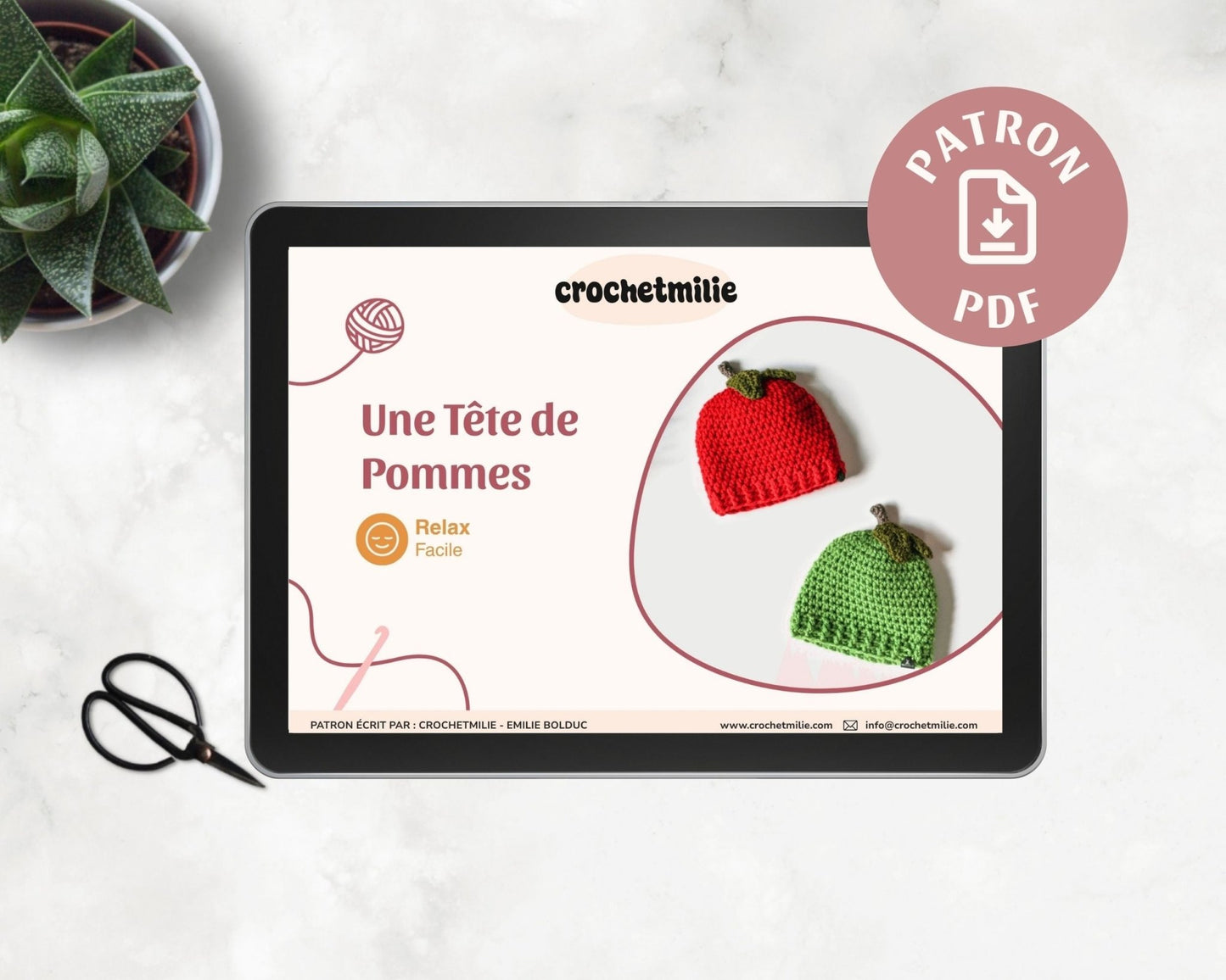 Patron au crochet - Une tête de pomme - Crochetmilie
