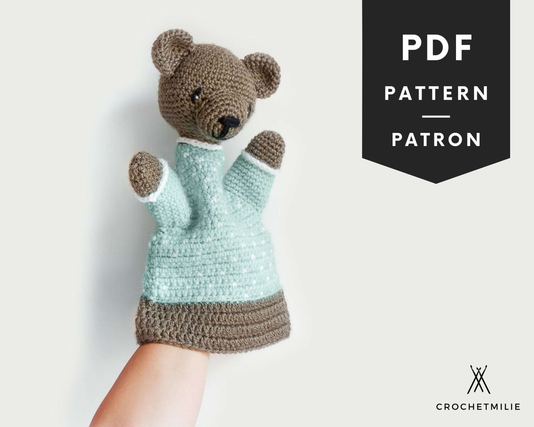 Crochet pattern - The bear puppet - Crochetmilie